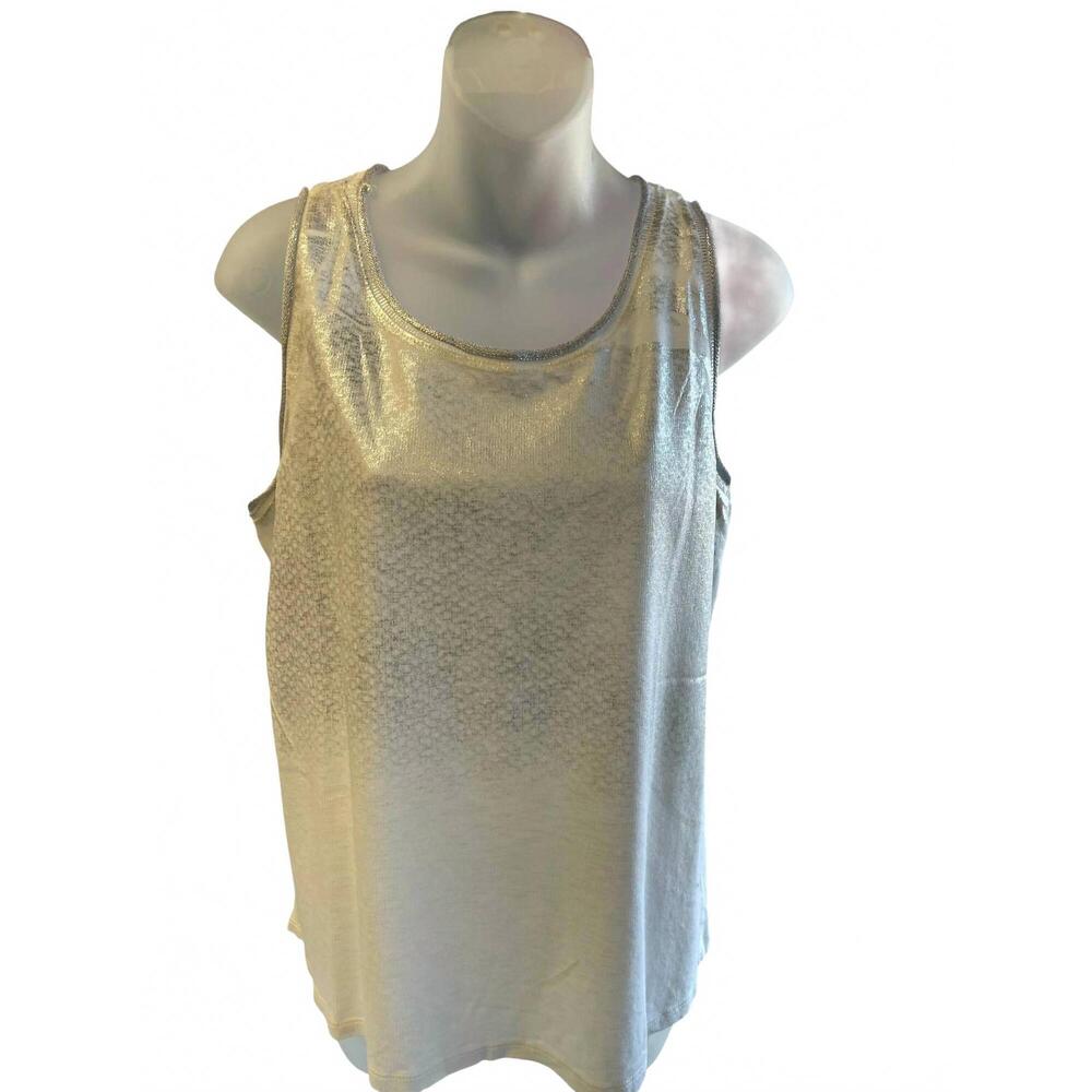 NEW TEMPO PARIS women's painted cotton tank top in white